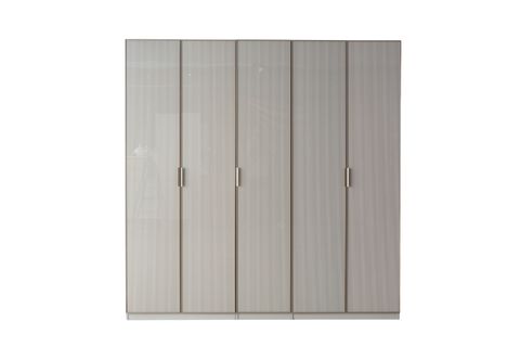 LUNA NOX ÇİZGİLİ CAM GARDIROP, 5 KAPAKLI