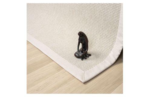BORDÜRLÜ HASIR DOKULU SİSAL MAKİNE HALISI, BEJ, 100X250