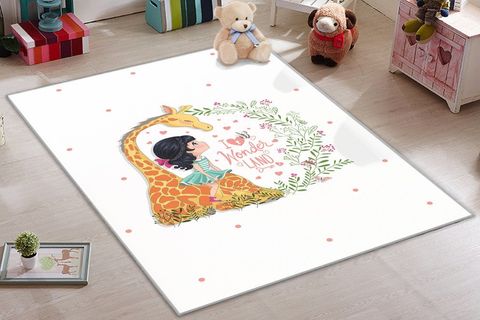 KARNAVAL ZÜRAFALI KIZ BEYAZ ÇOCUK ODASI HALISI 001, 150X200, BEYAZ