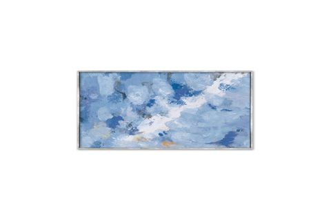 TABLOLIFE DAHA BİR MAVİ YAĞLI BOYA DOKULU TABLO, ÇERÇEVESİZ, 90X120
