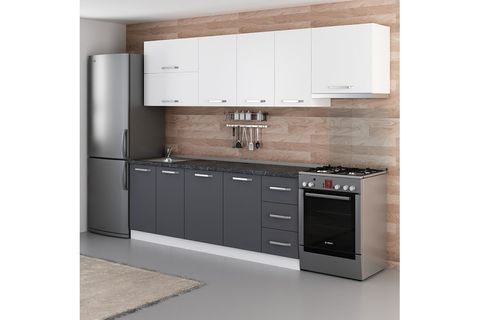MİNAR DURU 275 CM MUTFAK DOLABI BEYAZ ANTRASİT 275-A4