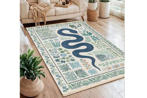 BOTANİK YILAN BASKILI DOKUMA TABAN HALI, 299 YNG, 60X120  CM