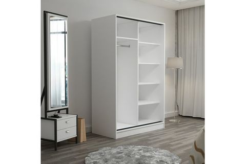 MİNAR KALE DOLAP, 2 KAPAKLI SÜRGÜLÜ, BEYAZ ROYAL MERMER, 120 CM