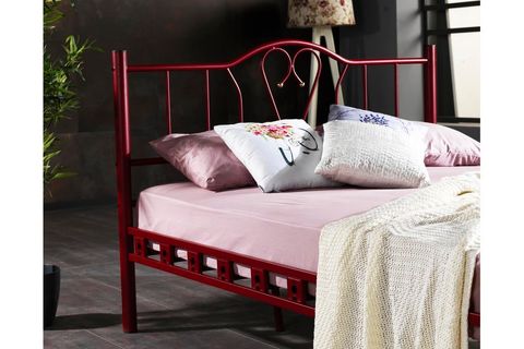 ORKİDE METAL KARYOLA, BORDO, 140X190