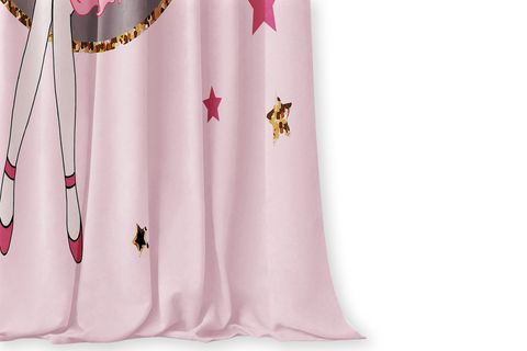 CAPRİCE PRENSES KIZ ÇOCUK ODASI FON PERDE PEMBE 140X260