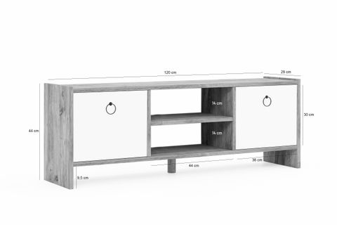 RAVEL TELEVİZYON SEHPASI, BEYAZ, 120 CM