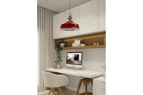 BAMYUM TELLİ ESKİTME BAŞLIK AVİZE, KIRMIZI