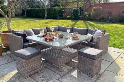 OCKGARDEN'S OLORE RATTAN BAHÇE KÖŞE TAKIMI, KAHVERENGİ