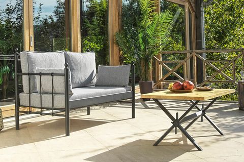 LALAS METAL SOFA SEDİR İKİLİ KOLTUK, FÜME, 70X140