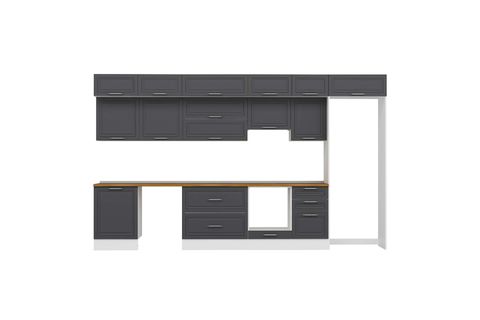 ALVİNKA 390X240 CM KLASİK MEBRAN MUTFAK DOLABI, MB E80S60S50 1 MEBRAN ANTRASİT SUNTALAM