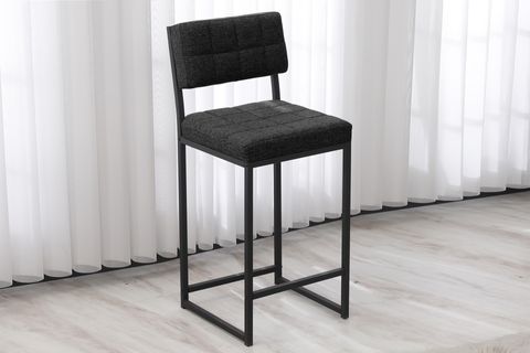 RİVA BAR MUTFAK SANDALYESİ, SİYAH AYAKLI, ANTRASİT