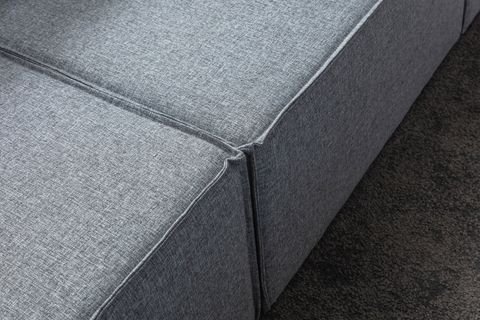 SOFT SIRT MİNDERLİ KİTAPLIKLI MODÜLER KÖŞE KOLTUK TAKIMI, KETEN, GRİ