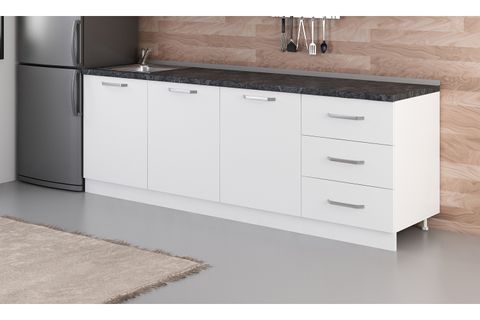 MİNAR 240 CM MUTFAK DOLABI BEYAZ 240-B3-ALT MODÜL