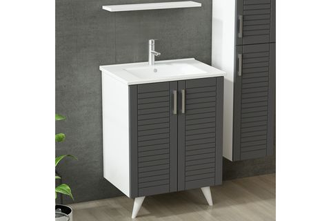 VERA BANYO DOLABI AY2K159, BEYAZ ANTRASİT, 65CM