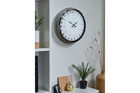 KROM METAL 24 SAAT GÖSTERGELİ ÖZEL TASARIM DUVAR SAATİ 40 CM