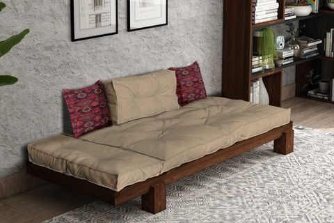 WOODESK ARİN MASİF AHŞAP SEDİR, CEVİZ-CAMEL RENK