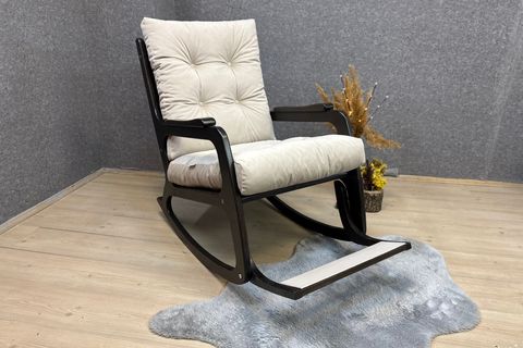 KONTES SALLANAN SANDALYE, KREM, WENGE SİYAH