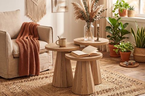 LUMA ZİGON SEHPA SETİ, NATUREL