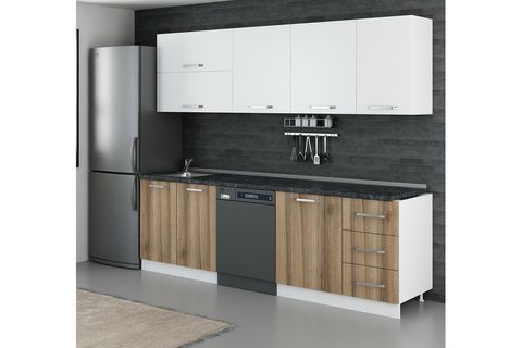 MİNAR 255 CM MUTFAK DOLABI BEYAZ DORE 255 D10