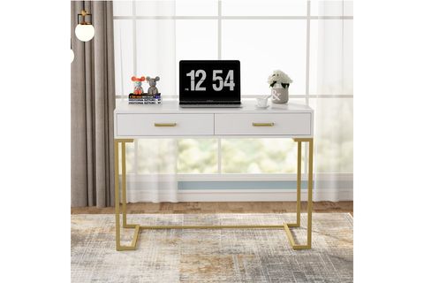 VİVİAN GOLD METAL ÇALIŞMA MASASI, BEYAZ