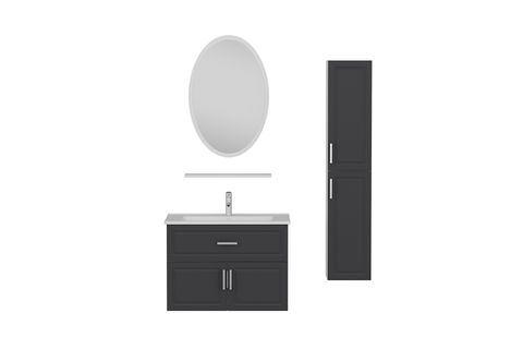 SANYA BANYO DOLABI AS2K1Ç68, BEYAZ ANTRASİT, 85CM