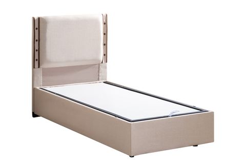 RETRO TEK KİŞİLİK BAZA BAŞLIK VE ORTHOSOFT YATAK SETİ, KAHVE, 100X200