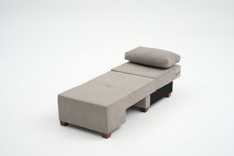 PERENNA YATAKLI TEKLİ KOLTUK, ŞÖNİL, GRİ, SOL