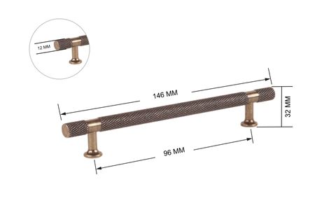 ZİRVE FULYA ALÜMİNYUM KULP, ANTİK SARI, 96 MM