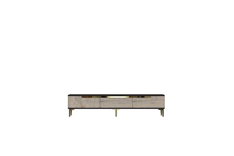 MEYRA TV SEHPASI, ANTRASİT TRAVERTEN GOLD, 180 CM, TSA1805ATG