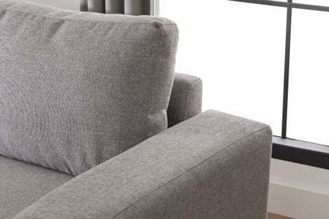 MERLİN MİNİ KÖŞE KOLTUK, NATUREL AYAK, KALIN KOL, ŞÖNİL KUMAŞ, MAVİ GRİ
