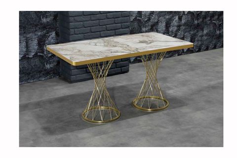 LIVA 4 KIŞILIK BEYAZ MERMER GÖRÜNÜMLÜ  MUTFAK MASASI TAKIMI