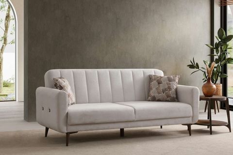 BONA ÜÇLÜ KOLTUK, CEVİZ AYAK, BEJ