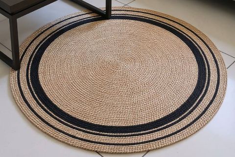 SAHARA YUVARLAK MODEL HALI, NATURAL SİYAH, 100 CM