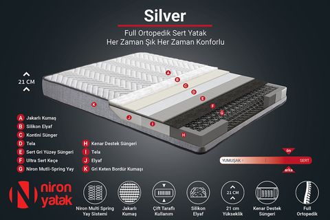 NİRON SİLVER BAZA BAŞLIK VE YATAK SETİ, 120X200