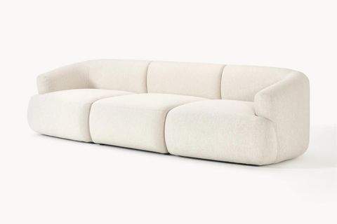 MİLA KETEN ÜÇLÜ KANEPE, KIRIKBEYAZ