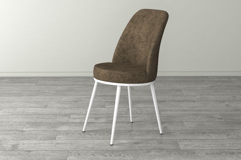 ROVENA LEONA AÇILABİLİR MUTFAK MASASI TAKIMI, BEYAZ MERMER DESEN, KAHVERENGİ, 132X80