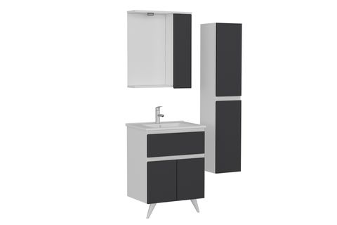 NİKA BANYO DOLABI AY2K1Ç123, BEYAZ ANTRASİT, 65 CM