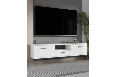 DROPDD TV SEHPASI BEYAZ GÜMÜŞ DUVARA MONTAJ, 1326DROPDD 32