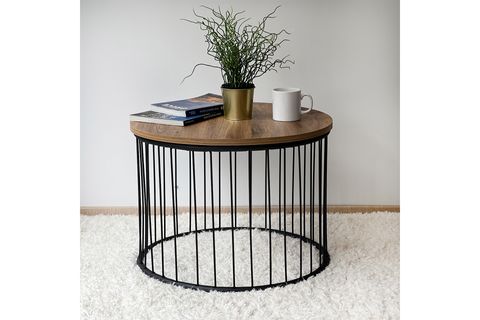 YUVARLAK DEKORATİF ZİGON SEHPA 5213, CEVİZ