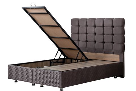 DUKE NEW BAZA BAŞLIK VE YATAK SETİ, ANTRASİT GRİ, 160X200