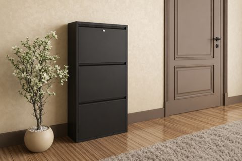 FLEX ÜÇLÜ KİLİTLENEBİLİR METAL AYAKKABILIK, SİYAH