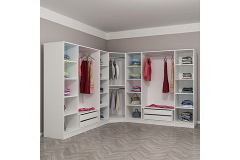 KALE MENTEŞELİ DOLAP 123, 6+ KAPAKLI BEYAZ 210 CM