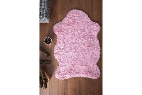 HALIMAX TAVŞAN TÜYÜ POST PELUŞ HALI, PEMBE, 90X150
