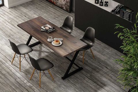 WOODESK RIHTIM MASİF VENGE RENK 150X80 YEMEK MASASI CPT7317-150