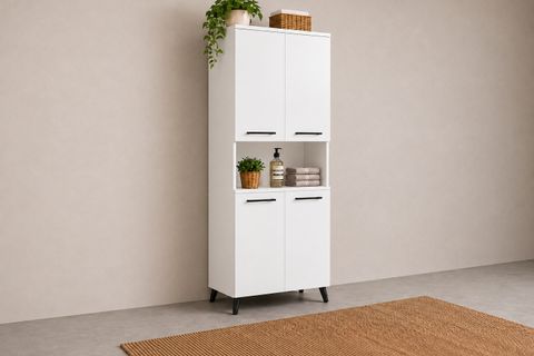 LİSTRA 4 KAPAKLI ÇOK AMAÇLI DOLAP, BEYAZ, 170,8 CM