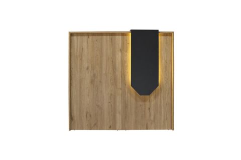 NAVİTA LED IŞIKLI KARŞILAMA BANKOSU KASA KARŞILAMA MASASI, SEPET ANTRASİT, 110 CM, ÇEKMECELİ
