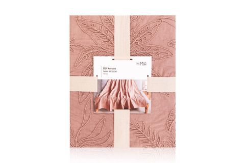 THE MİA THROW KOLTUK ŞALI PÜSKÜLLÜ GÜL KURUSU 170X130