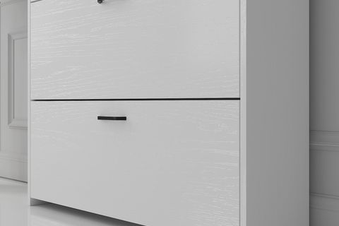 MELODİ DÜŞER KAPAKLI ÇEKMECELİ AYAKKABILIK WOOD BEYAZ