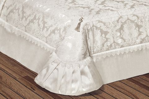 İREM FRANSIZ DANTELLİ ABİYE YATAK ÖRTÜSÜ (4 PARÇA) KREM