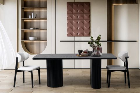 PANTUM AHŞAP KAPLAMALI MDF YEMEK MASASI